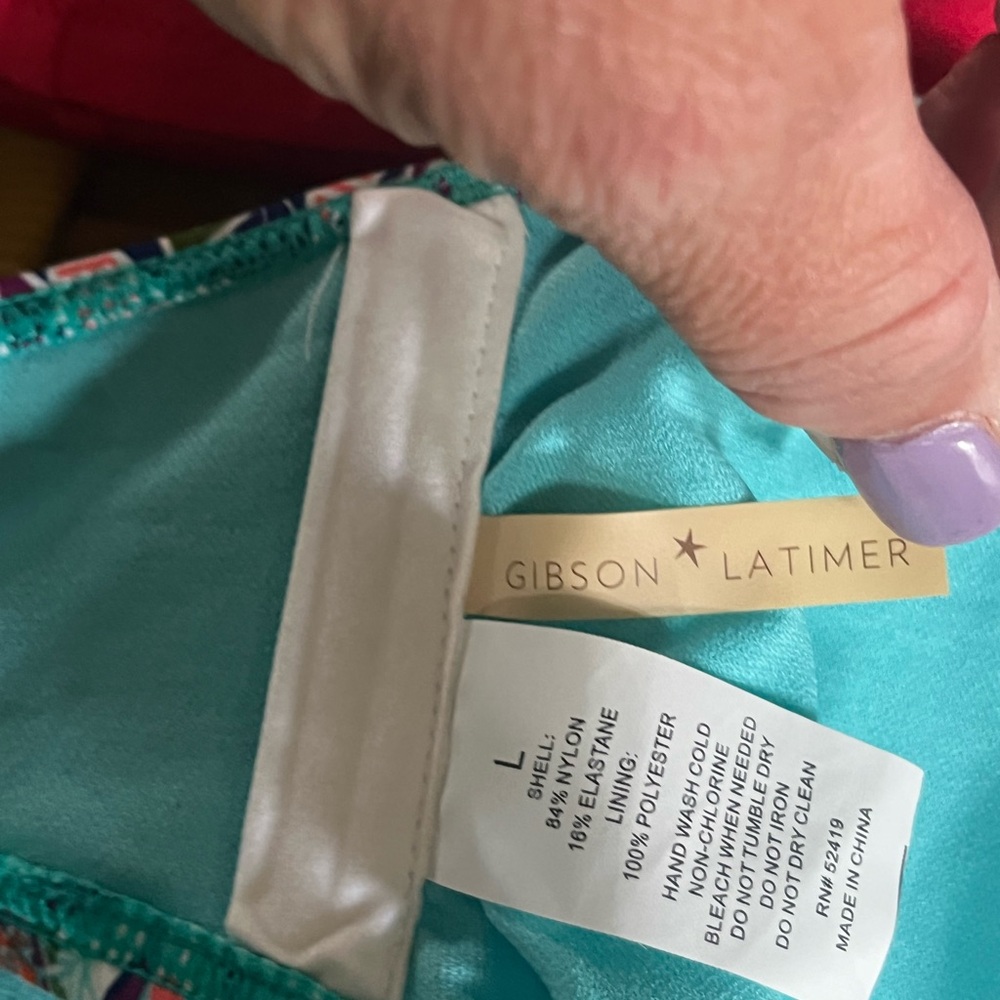 Gibson Latimer Halter Medallion Bikini Swim Top Size Large - Picture 5 of 6